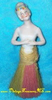 Image for Half-Doll/Half Doll Porcelain “7003 Germany” Flapper/Opera Singer/French Court Lady Wearing a Clothes Brush/Whisk Broom Figurine Antique/Vintage ca Early-1900s to 1930s <b><span style='color:red'>*****PRIORITY MAIL SHIPPING INCLUDED – DOMESTIC ORDERS ONLY!*****</span></b><span style='color:purple'>